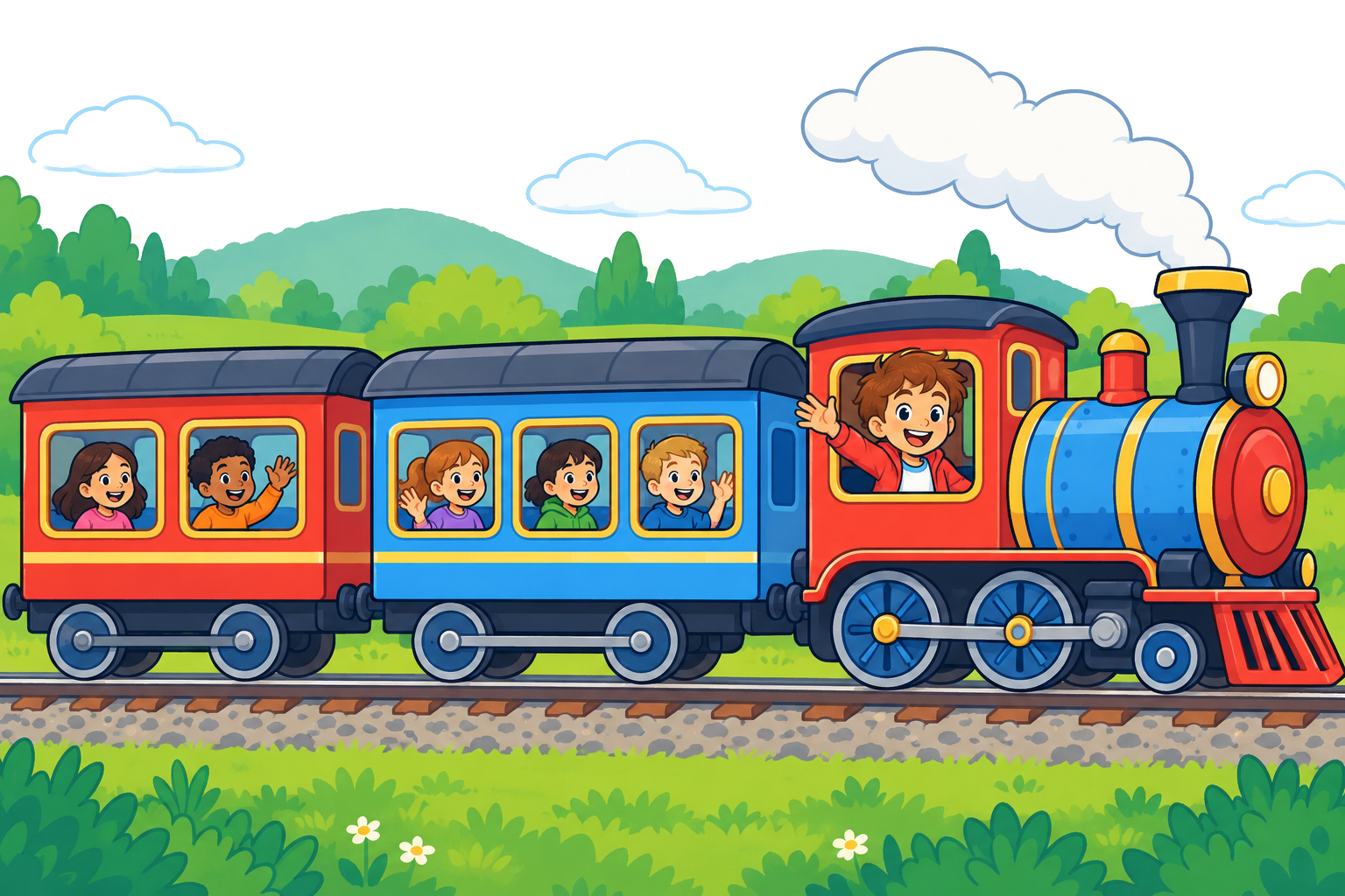 Un tren con varios vagones