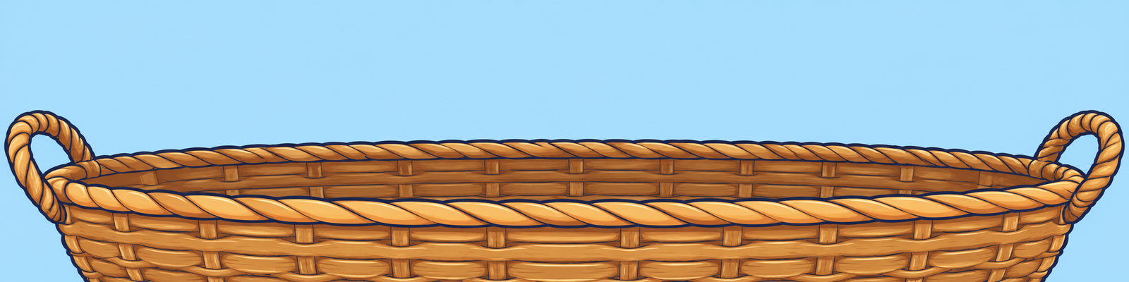 An empty wicker basket