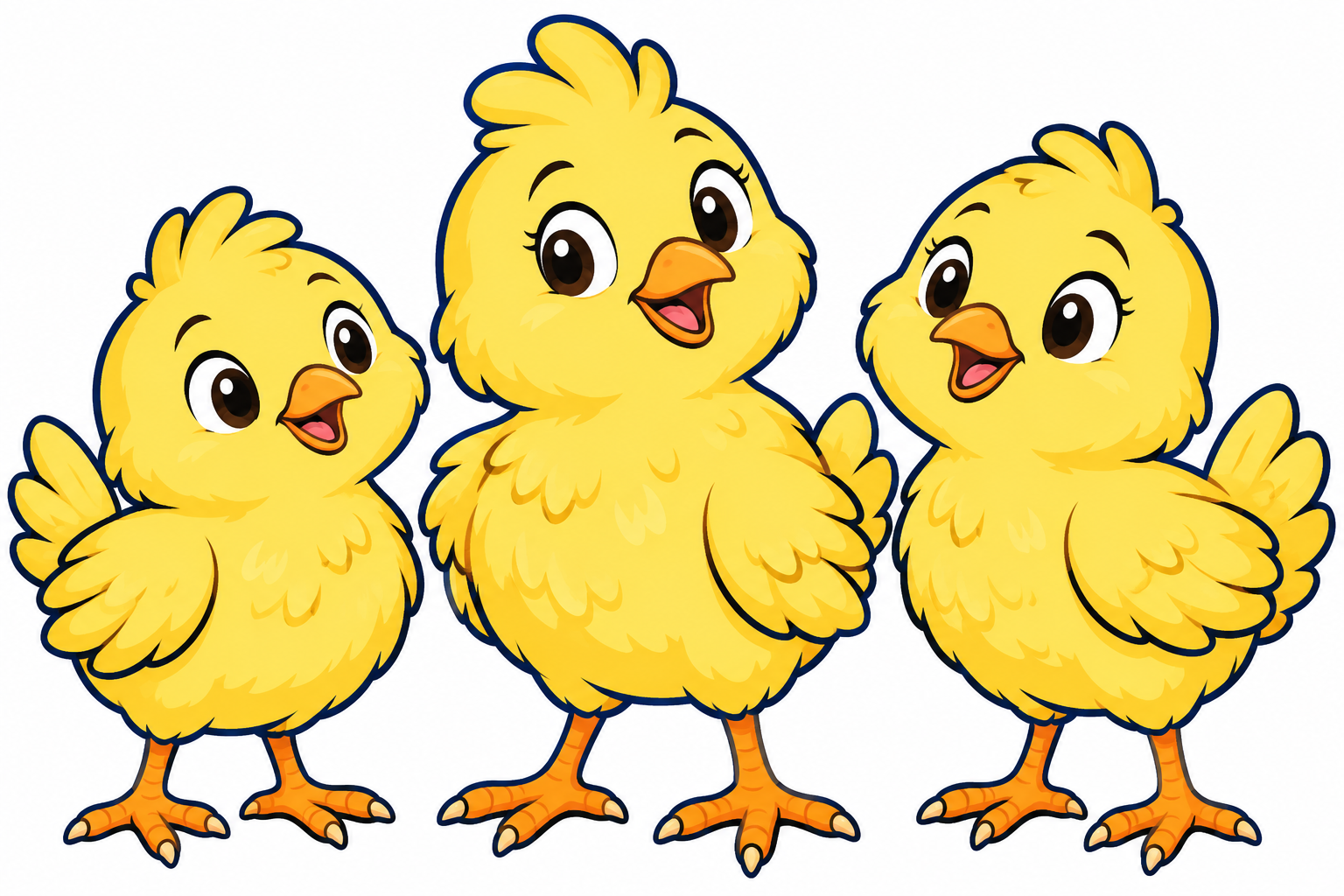 Tres pollets grocs
